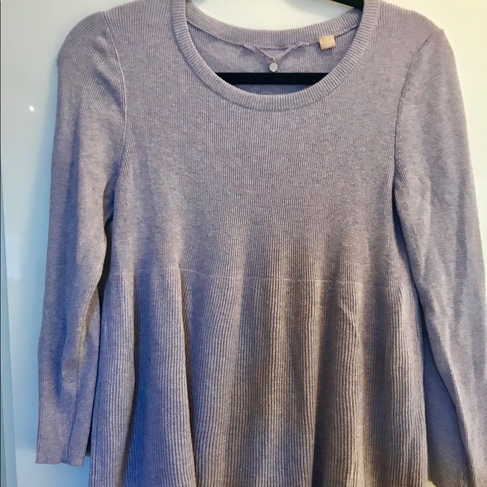 Anthropologie Peplum Lavender 3/4 Sweater